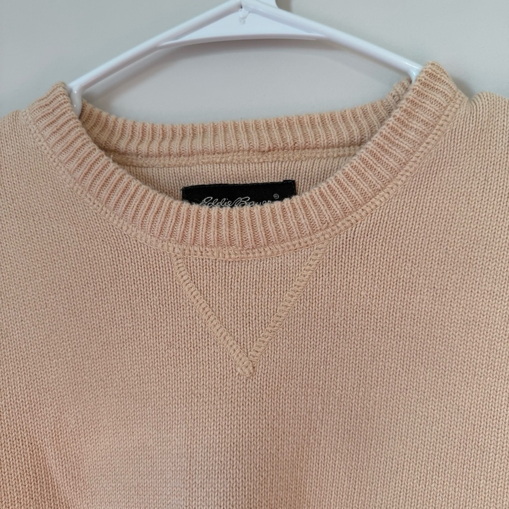 Eddie Bauer Vintage 90s Yellow Chunky Grandpacore Fisherman Men’s Cotton Sweater - Picture 6 of 10